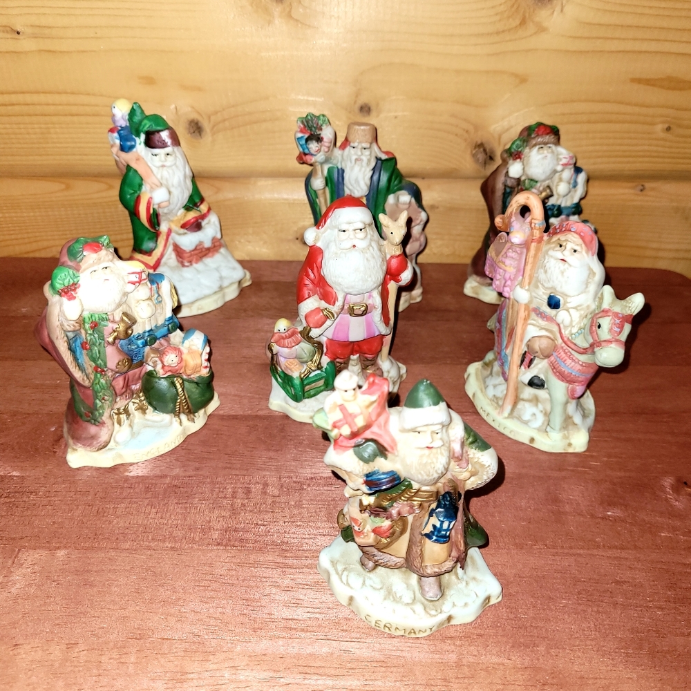 Vintage 1991 Santas of the World Figurines Germany, Italy, Sweden, Mexico, China